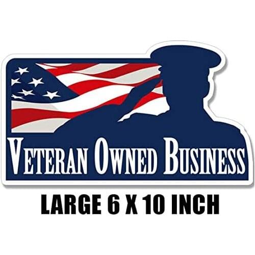 American Vinyl Large Veteran Owned Business Sticker (Window Door Decal Vet Owner)