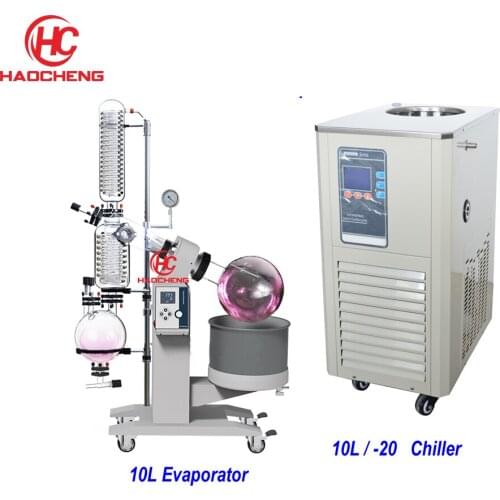 Free shipping 10L Electrical Lift Hemp Oil Distillatio Solvent Lab Rotovap and Chiller