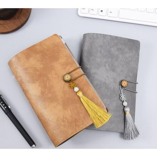 PU Leather A6 Spiral Journal Notebook 6 Holes Vintage Dokibook Diary DIY Planner Organizer School Office Stationery