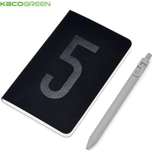 KACO A6 Notebook 0.5mm Black Ink Retractable Number Pen KACOGREEN Number Pen Storage Cover Portable Journal Planner Conference