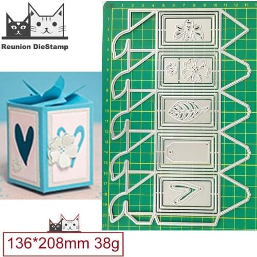 Heart Shaped Flower Gift Box Metal Cutting Dies Decorative Scrapbooking Steel Craft Die Cut Embossing Paper Cards Stencils