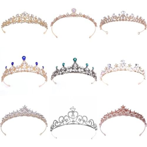 Diverse Gold Color Crystal Crowns Bride tiara Fashion Queen For Wedding Crown Headpiece Wedding Hair Jewelry Accessories