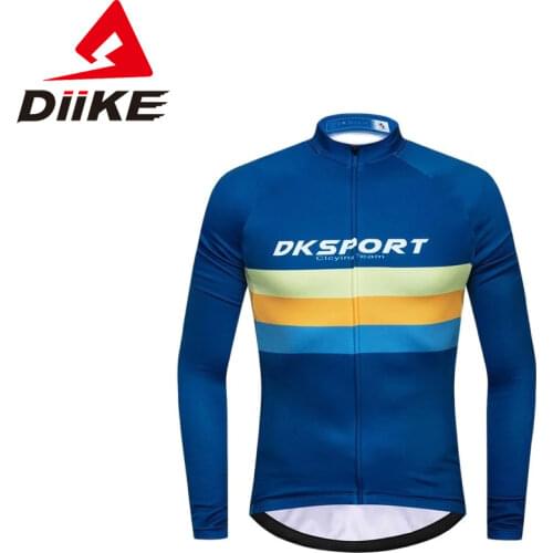 DIIKE 2019 Cycling Jersey Autumn Winter Thermal Fleece Bicycle Cycling Jersey Jacket Warm Winter Moutain Bike Clothing