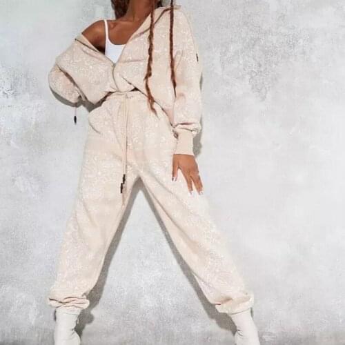 Two Piece Set For Women Tracksuit Zipper Hooded Jacket And Pants Set Winter Fashion New Street Style Sexy Hip Hop Sweatshirt Set