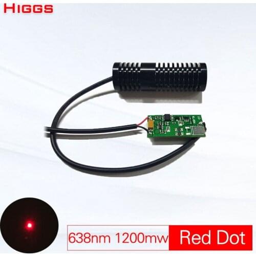 Big power 638nm 1200mw red dot laser module diameter 20mm DC 12V Industrial grade laser long-range laser locator pointer sight