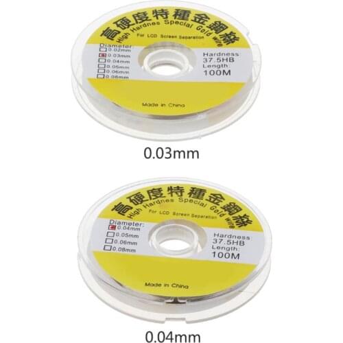 100m Alloy Gold Molybdenum Wire Cutting Line LCD Display Screen Separator Repair
