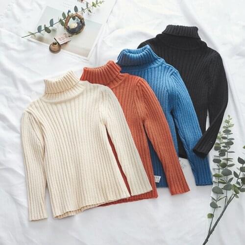 MERI AMMI Children Christmas Clothing Girl Boy Clothing Winter Long Sleeve Warm Turtleneck Knitted Sweatshirts For 2-8Year J743