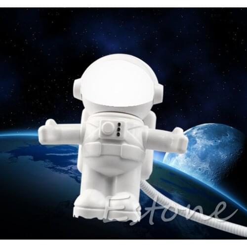 USB Astronaut Powered Mini LED White Night Light Lamp Bulb for Laptop PC Reading AXYC