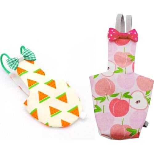 Parrot Diaper with Bowtie Cute Colorful Fruit Floral Cockatiel Pigeons Small Medium Large Pet Birds Flight Suit Clothes Washable