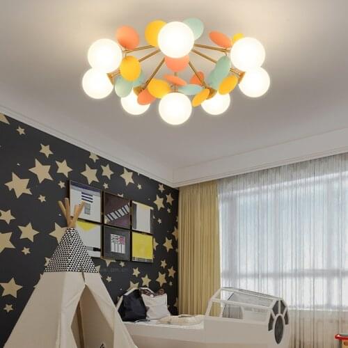 Nordic Multicolor Art Tree Led Ceiling Lights Creative Designer Parlor Kids Bedroom Living Room Cafe Decoration Light Fixtures