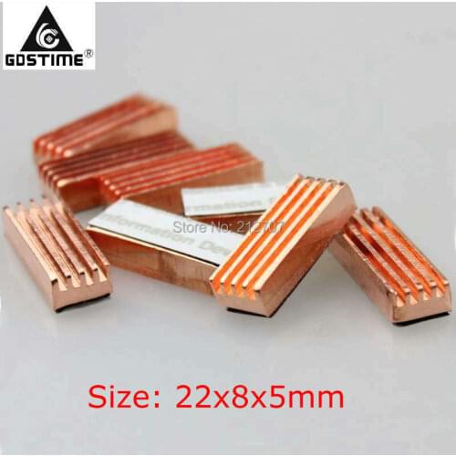 40pcs/set Gdstime 22x8x5mm Memory Cooler RAM Heatsink Pure Copper Radiator Heat Sink