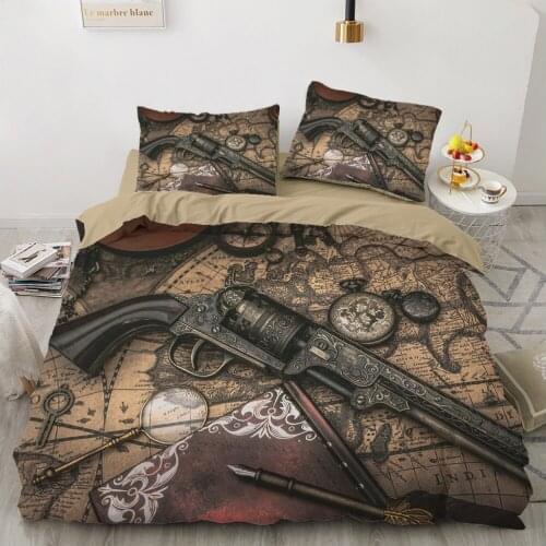 Luxury 3D Bedding set Europe Queen King Double 240x220 Duvet cover set Bed linen Comfortable Blanket/Quilt cover Bed Set gun