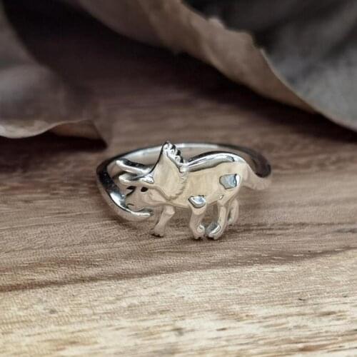Cute Dinosaur Rings for Women Silver Plated Adjustable Opening Ring Pensonality Design Punk Girls Jewelry Friendship Gift
