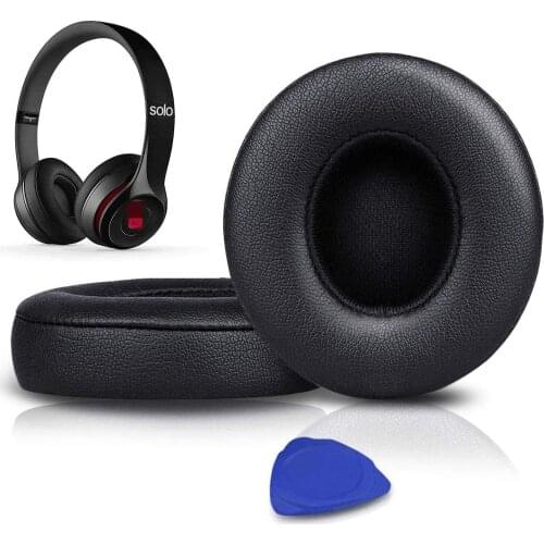 Replacement, Earpads Compatible with Beats Solo2 & Solo3 Wireless On-Ear Headphones with Soft Protein Leather/Strong Adhesive
