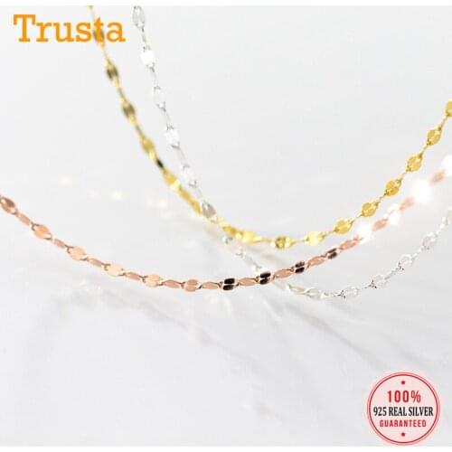 Trustdavis 925 Sterling Silver Fashion Twisted Slices Chain Wholesale Accessories Chain Choker Necklace Gift Girl Lady DA981