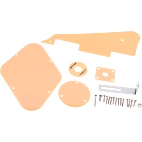 Beige Guitar Scratch Plate Guard Cavity Switch Covers Selector Plate Bracket Screws Set for Les Paul Guitar Parts