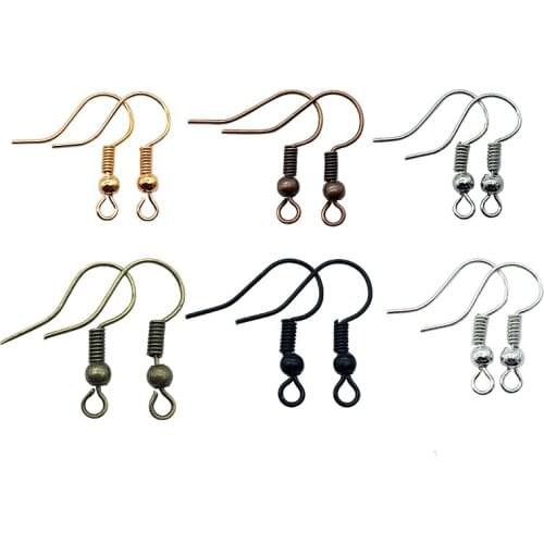 200pcs/lot Earring Findings Ear Clasps Hooks Fittings DIY Jewelry Making Accessories Iron Hook Ear wire Jewelry Making Supplies