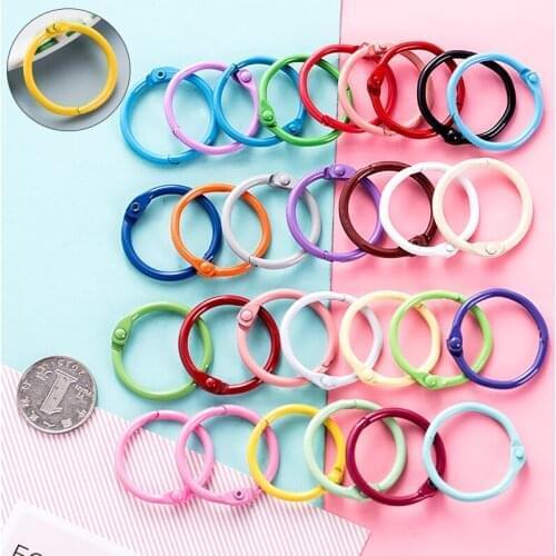 10Pcs Color Spray Paint Metal Buckles DIY Keyring Handmade Accessories Keychain Making Pendant Connection Ring 30MM