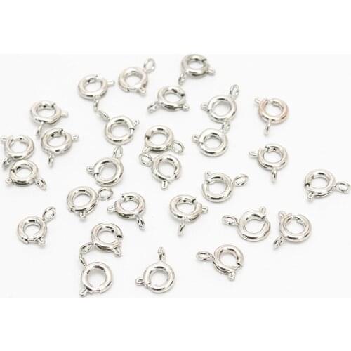 100pcs/lot Anti-allergy Stainless Steel Round Slingshot Buckle Spring Buckle DIY Bracelet Necklace Steel Accessories