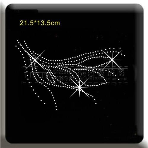 2pc/lot T-shirt patches Iron on Hotfix Transfer Heart hot fix rhinestone motif iron on transfers motif