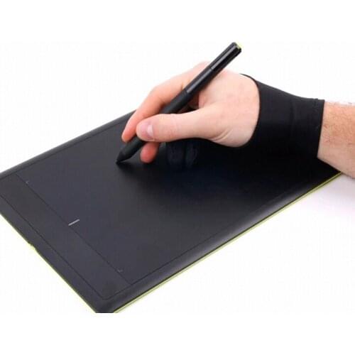 20.5CM 2 Finger Anti-fouling Both For Right And Left Hand Black Artist Drawing Glove For Any Graphics Drawing Tablet