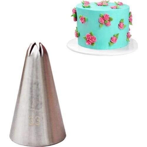 #33 Pastry decorating tips Steel Seamless Closed Star cake nozzle Icing Tools Baking Accessories KH075