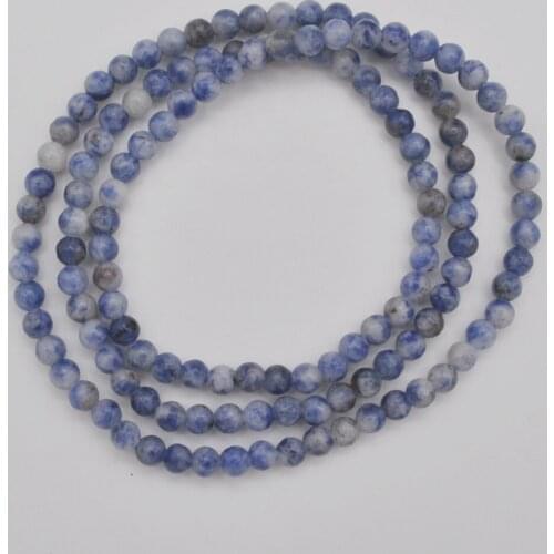4MM Blue Sodalite Stone Beads Bracelet Bangle Necklace Stretch 22 Inch Jewelry G748