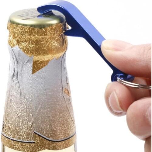 Hot Colorful 4 In 1 Bottle Opener Key Chain Chain Portable Can Open Metal Beer Bar Open Tool Summer Beverage Beer Accessories