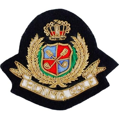 5pieces Crown Flag Badge India Silk Wire Embroidery Patch Applique Clothes Sewing Accessories for Pocket Shoes Decorated TH1279