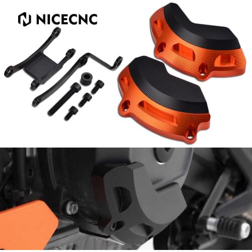 NICECNC Engine Slider Guard Covers Crash Protector Billet Cases Bolts Kit For KTM 790 Duke 790Duke 2018-2021 Dirt OFF-Road Bikes
