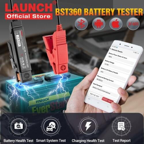 LAUNCH X431 BST360 Smart Battery Tester Clip Diagnostic 6V-12V 2000CCA Voltage Car Battery Scannner work for X431 V/V+/PRO/Phone