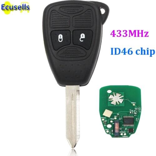 Keyless Remote Key Fob 2 Button 433mhz With ID46 Chip for Chrysler 300C 2005-2008 full key fob