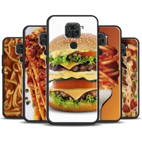 FAST FOOD BREAKFAST SUSHI BURGER PIZZA Case For Xiaomi Redmi Note 10 Pro 8T 9S 8 9 Pro Phone Cover For Redmi 9T 9C 9A K40 8A 7A