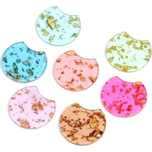 Tortoise Shell Earring Charm, Acrylic Beads,Special Round Shaped Pendants,Boho,Circle Cutout Earrings Parts,36mm-ACE229