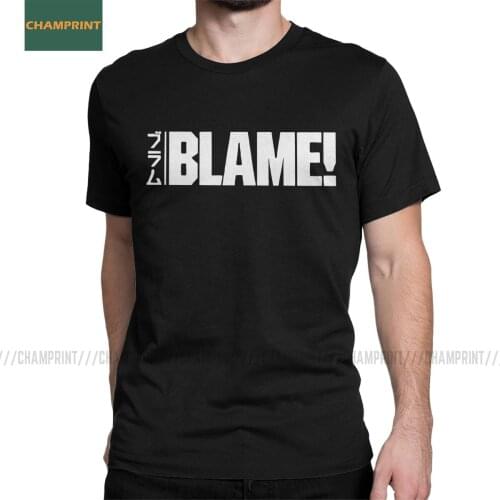 Funny Blame T-Shirt for Men Round Collar Cotton T Shirts Sidonia Manga Heavy Industries Nihei Tsutomu Anime Short Sleeve Tees