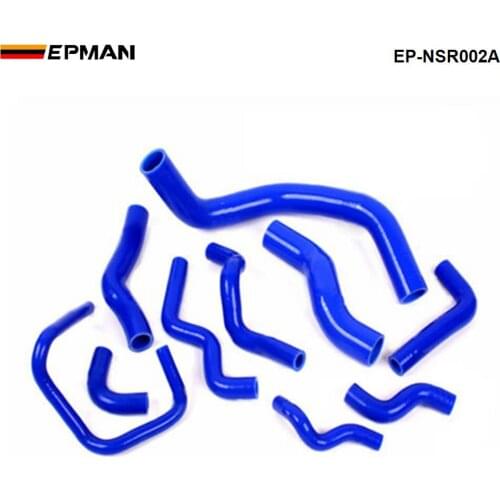 Racing Silicone turbo Heater And Radiator Hose Kit For Nissan Silvia S13 S14 S15 180SX 200SX SR20DET(10pcs) EP-NSR002A