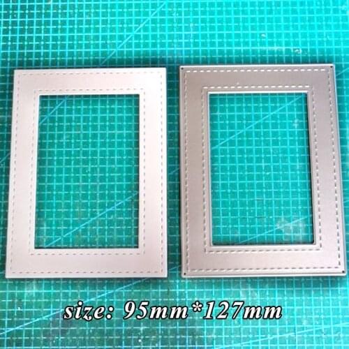 JMCRAFT Rectangle Dotted Border #4 Metal Cutting Dies DIY Scrapbook Handmade Paper Craft Metal Steel Template Dies