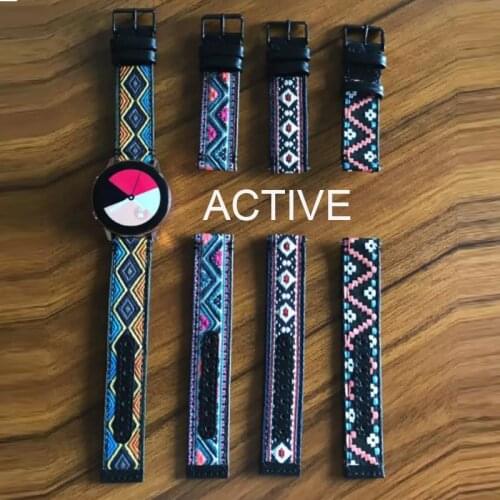 Celebrity style totem leather strap for Samsung Galaxy Watch ACTIVE active 20mm 42mm watch band