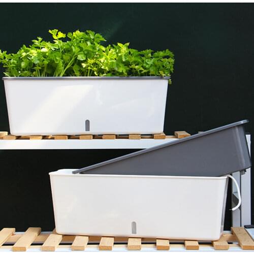 Small Suction Basin Vegetable Pots Flowerpot Garden Design Decoration Plastic Yard Rectangle SC06 Rectangular Visual Water Level