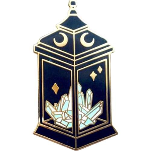 Mystical crystal lantern pin witchy vibes and fantasy dreams spooky aesthetic Halloween-themed collection