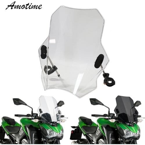 Motorcycle Adjustable Wind Screen Windshield For BMW G310R R1150 F800R KAWASAKI Z650 Z900 Z1000 Z800 Z750 Z250 Z300 Z400