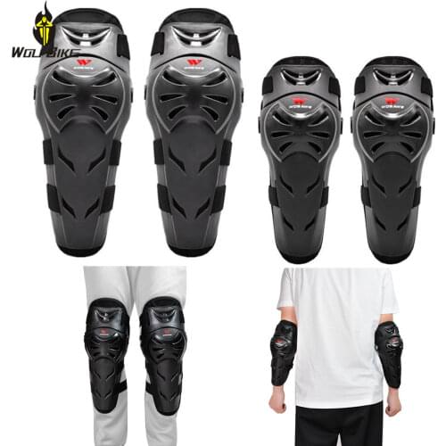 WOLFBIKE MTB Motorcycle Knee Pads Protector Elbow Suit Motocross Snowboard Cycling Ski Kneepad Racing Sports Body Protection Set