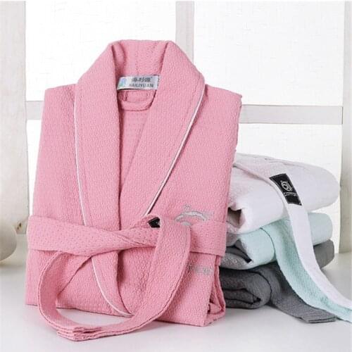Nightwear 2020 new cotton bathrobes couple waffle bathrobes nightwear thin section hotel ночнушка beauty salon robe nightwear