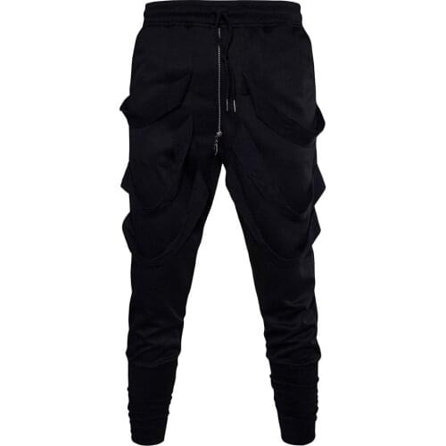 New 2020 Fashion spring autumn period men harem pants hip hop black joggers dance low crotch trousers leisure ribbon sweatpants