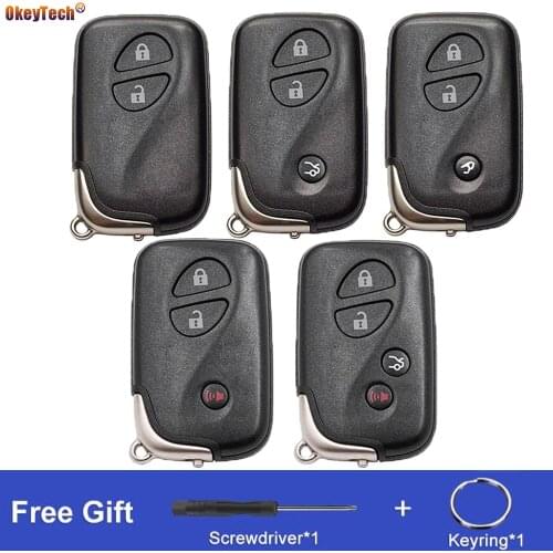 OkeyTech 2/3/4 Buttons Smart Remote Car Key Shell Fob Case For Lexus GS430 ES350 GS350 LX570 IS350 RX350 IS250 With Blank Blade