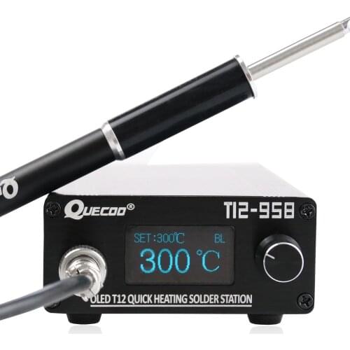 QUICKO STM32 V3.1S T12 Soldering Station OLED DIY Aluminum Alloy FX9501 Handle Electric Tools Holder Auto-sleep T12 Iron Tips