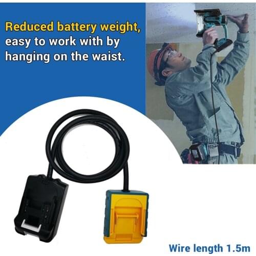 Portable Battery Extension Cord Tool Suitable for Makita 18v lithium Batteries and tools for BL1830 BL1840 BL1850 BL1860 Battery