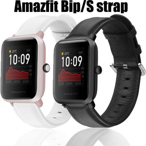 Genuine Leather Strap for huami amazfit bip lite S band smart watch band Bracelet for amazfit gtr 42mm Band quick fit belt