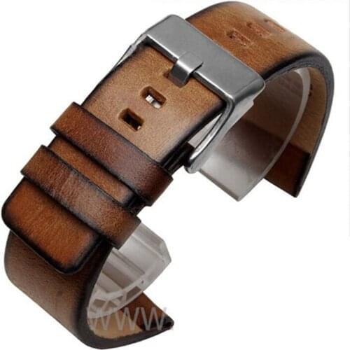 Quality Genuine Retro Genuine Leather Watchband Men For DZ4343 DZ4323 DZ7406 Watch Strap Vintage Italian Leather 22mm 24mm 26mm