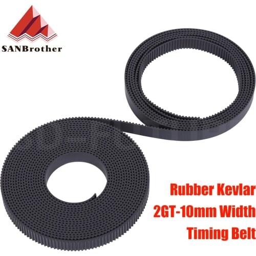 Rubber Kevlar timing belt GT2 Belt Black Color 2GT open timing Belt 10mm Width 5M/10M/20M/50M for 3d printer